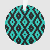 Turquoise and black diamond pattern オーナメント (正面)