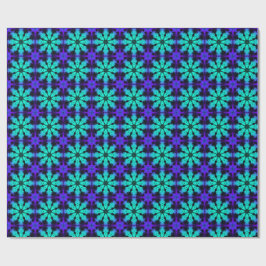 Turquoise and blue Kaleidoscope Fractal Pattern ラッピングペーパー