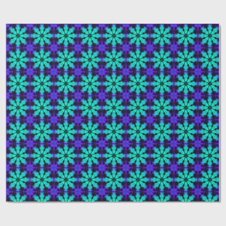 Turquoise and blue Kaleidoscope Fractal Pattern ラッピングペーパー