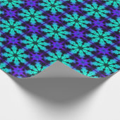 Turquoise and blue Kaleidoscope Fractal Pattern ラッピングペーパー (角)