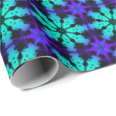 Turquoise and blue Kaleidoscope Fractal Pattern ラッピングペーパー (ロールコーナー)