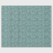 Turquoise and Charcoal Knit Pattern Wrapping Paper ラッピングペーパー (フラット)