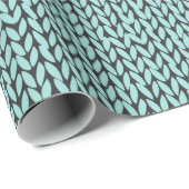 Turquoise and Charcoal Knit Pattern Wrapping Paper ラッピングペーパー (ロールコーナー)