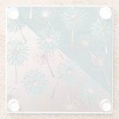  Turquoise and Copper Dandelions ガラスコースター (裏面)