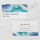 turquoise and gold business cards 名刺 (正面/裏面)