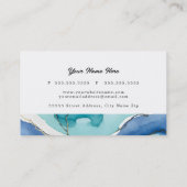 turquoise and gold business cards 名刺 (裏面)