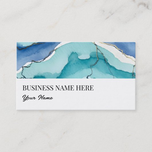 turquoise and gold business cards 名刺 (正面)