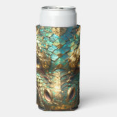 Turquoise and Gold Dragon Face スリム缶クーラー (Seltzer裏面)