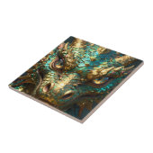 Turquoise and Gold Dragon Face タイル (側面)