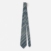 Turquoise and Navy Striped Pattern  ネクタイ (正面)