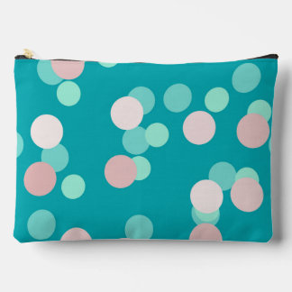 turquoise and pale pink dots アクセサリーポーチ