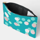 turquoise and pale pink dots アクセサリーポーチ (見開き)