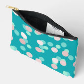 turquoise and pale pink dots アクセサリーポーチ (見開き)