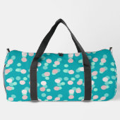 turquoise and pale pink dots ダッフルバッグ (裏面)