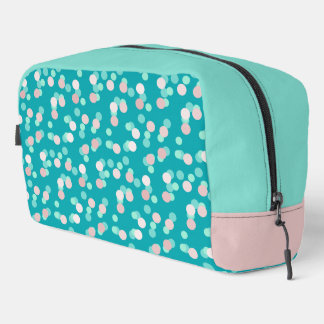 turquoise and pale pink dots ドップキット