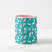 turquoise and pale pink dots マグカップ (中央)