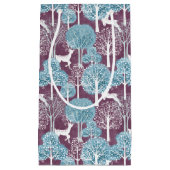 Turquoise and Purple Deer Village Holiday  スモールペーパーバッグ (正面)