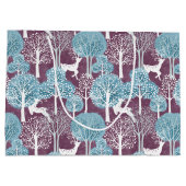 Turquoise and Purple Deer Village Holiday  ラージペーパーバッグ (裏面)