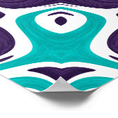 Turquoise and Purple Modern Mandala Pattern ポスター (角)