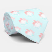Turquoise and Salmon Pastel Pattern ネクタイ (ロール)