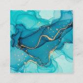Turquoise and Teal Alcohol Ink Abstract with Gold エンクロージャーカード (裏面)