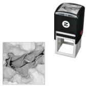 Turquoise and Teal Alcohol Ink Abstract with Gold  セルフインキングスタンプ (インサイチュ)