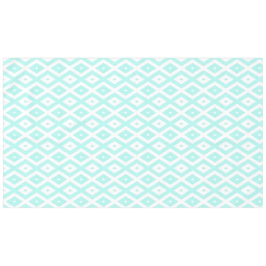Turquoise and white diamond pattern テーブルクロス (正面(横))