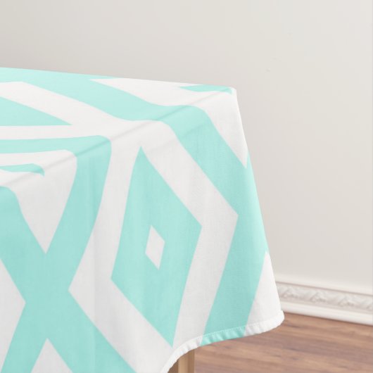 Turquoise and white diamond pattern テーブルクロス (インサイチュ)