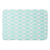 Turquoise and white diamond pattern バスマット (正面)