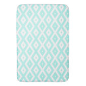 Turquoise and white diamond pattern バスマット (正面縦)
