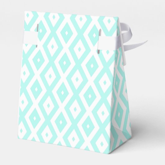 Turquoise and white diamond pattern フェイバーボックス (裏面サイド)