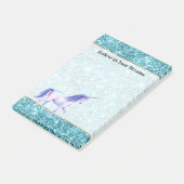 Turquoise Aqua Glitz Glitter Purple Unicorn ポストイット (アングル)
