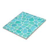 Turquoise Aqua Sea Glass Mosaic Pattern タイル (側面)