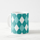 Turquoise argyle pattern コーヒーマグカップ (正面左)