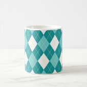 Turquoise argyle pattern コーヒーマグカップ (中央)