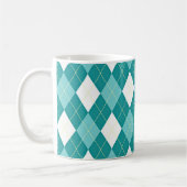 Turquoise argyle pattern コーヒーマグカップ (左)