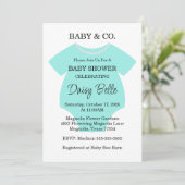 Turquoise Baby & Co. Baby Shower Brunch 招待状 (スタンド正面)