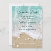 Turquoise Beach Waves Bat Mitzvah Save the Date 招待状 (正面)