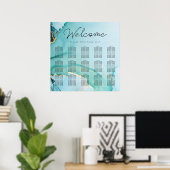 Turquoise Black Gold Seating Chart ポスター (ホームオフィス)