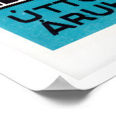 Turquoise & Black Matchbox Labels Grid Print ポスター (角)