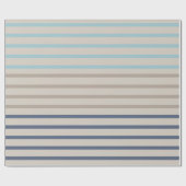 Turquoise blue and beige stripes ラッピングペーパー (フラット)