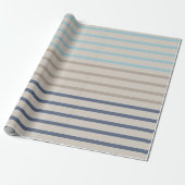 Turquoise blue and beige stripes ラッピングペーパー (アンロールド)