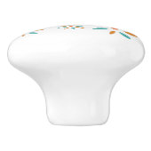 Turquoise Blue And Orange Mid Century Flowers セラミックノブ (側面)