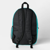 Turquoise Blue Backpack プリントバックパック (裏面)