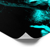 Turquoise Blue Bison Buffalo Wildlife Portrait  ポスター (角)