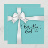 Turquoise Blue Classic Best Mum Ever シーズンカード (正面/裏面)