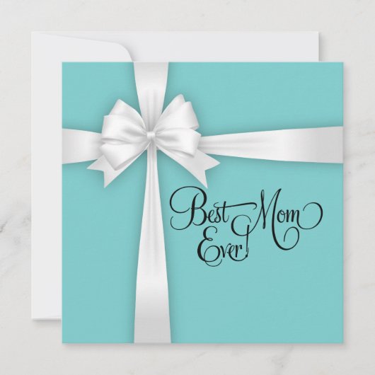 Turquoise Blue Classic Best Mum Ever シーズンカード (正面)