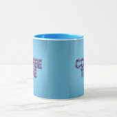 Turquoise Blue Coffee Time Purple Text Mug マグカップ (中央)