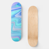 Turquoise & Blue Flowing Stripes Skate Deck  スケートボード (正面)