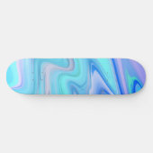 Turquoise & Blue Flowing Stripes Skate Deck  スケートボード (横)